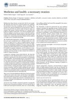 Medicine and health: a necessary reunion